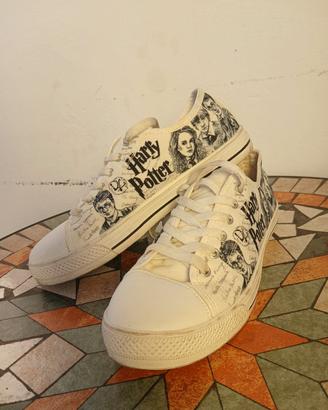 Scarpe Harry Potter Tela Bianche - N. 40 - Tema Sk