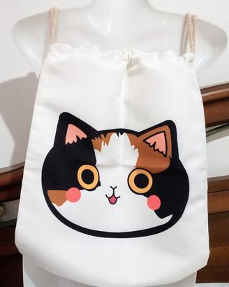 Zainetto in cotone - Stampa Gatto