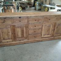 credenza in legno vecchio 6 cassetti 4 ante