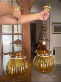 N.2 Lampadari a sospensione vetro soffiato