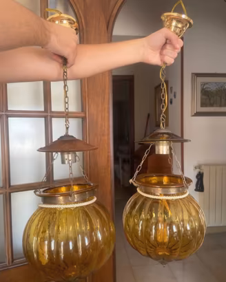 N.2 Lampadari a sospensione vetro soffiato