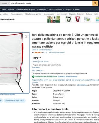 Rete Allenamento tennis