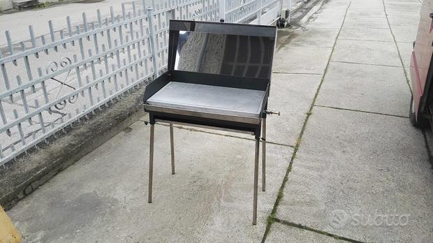 Piastra In Pietra Lavica Per Pizza E Carne - 39x35cm Con Cornice Inox, Antiaderente - Foto 5