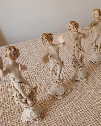 4 putti angeli suonatori capodimonte