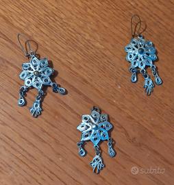 orecchini e ciondolo filigrana