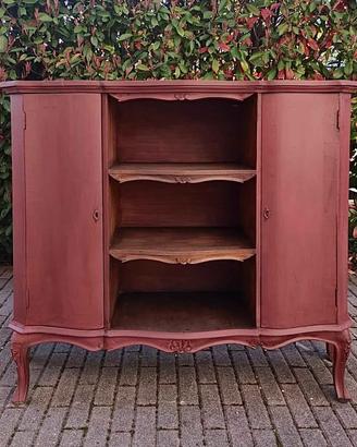 Credenza provenzale rosso vinaccia mobile borgogna