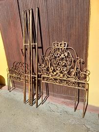 2 letti Singoli In Ferro Battuto Vintage Metà 900