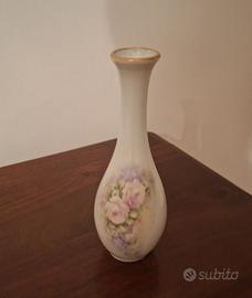 Vaso monofiore in porcellana di Limoges