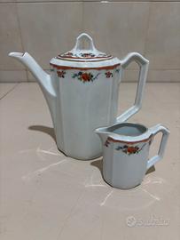 Teiera e lattiera in ceramica