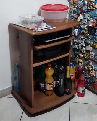 mobiletto tv carrellino con ruote con mensole cuci