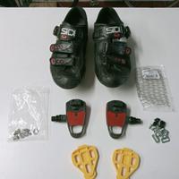 Scarpe Sidi n°43 con pedali e tacchette Miche