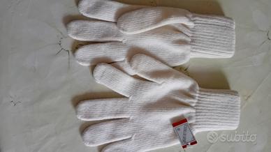 guanti bianchi "Gusci di lana" Made in Italy 
