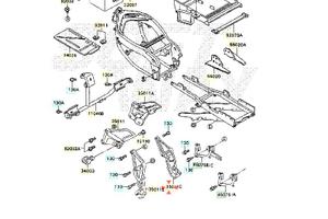 Supporto pedana post Dx Kawasaki ZXR H1 STINGER 35