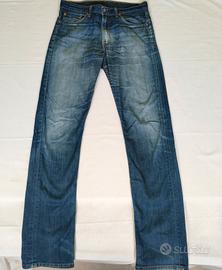 Levi's 513 Uomo W32 L34 Slim Straight Blu