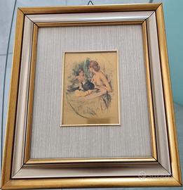 Coppia di quadri Enrico Felisari - Foglia oro 23 k