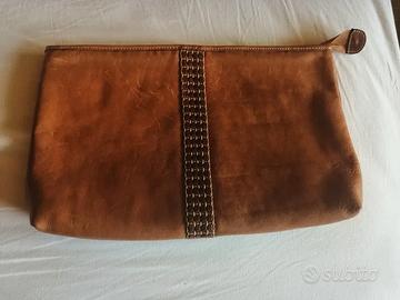 Pochette vintage grande in vera pelle-Italia.
