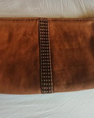 Pochette vintage grande in vera pelle-Italia.