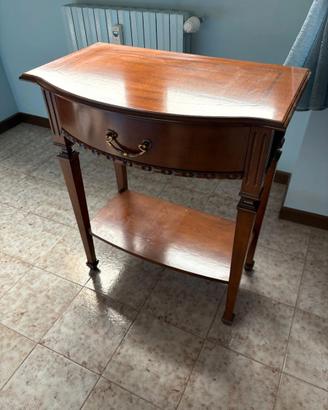 Mobiletto console a "mezzaluna" in legno