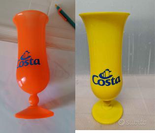 2 Bicchieri Calice Flute Plastica Costa Crociere