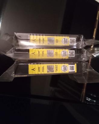 3 cartucce Epson fragola 29 originali gialle