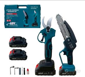 KIT Forbice Cesoia + Motosega 2 Batteria 48V