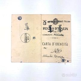 Carta d'Identità RSI Rara 1944 - Pescara FOTO