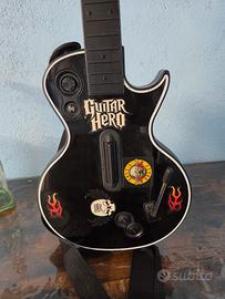 Chitarra Guitar hero per PS3 - nera con adesivi 