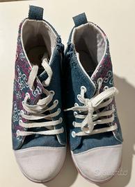 Scarpe alte/Sneakers Hello Kitty stile Denim/jeans