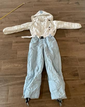 Tuta da sci intera Snow Wear  bianca/azzurra