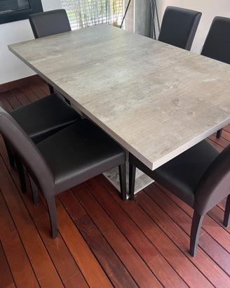 Conforama tavolo allungabile + 6 sedie semipelle