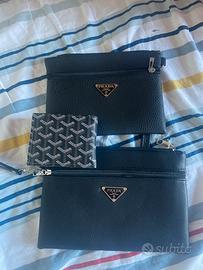 Borselli prada e portafoglio goyard