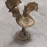 Statuetta vintage gallo in ottone. 