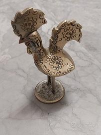 Statuetta vintage gallo in ottone. 
