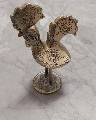 Statuetta vintage gallo in ottone. 