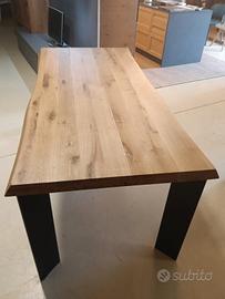 Tavolo Rovere Massello Nodato 180x90 bordo vivo