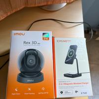 telecamera 360° multifunzioni/ caricatore wireless