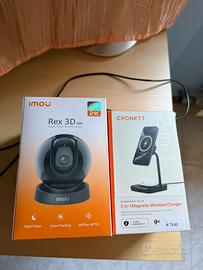 telecamera 360° multifunzioni/ caricatore wireless