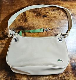 Borsa a spalla Lacoste vintage beige e verde