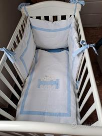 Set da culla, paracolpi + copertina in piquet