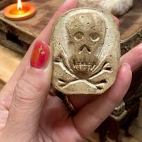 Memento mori scultura gesso teschio vanitas