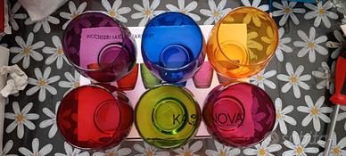 Set bicchieri Colorati in vetro liscio, 6 pezzi