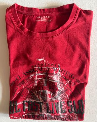👕 T-shirt uomo – taglia L – Rosso – 100% cotone