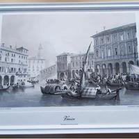 Venezia stampa con cornice bianca Ponte di Rialto