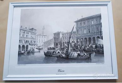 Venezia stampa con cornice bianca Ponte di Rialto