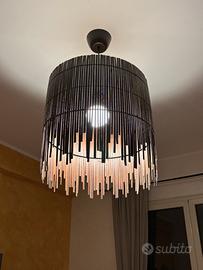 SET Lampadario + piantana Ikea ROTVIK in bambù