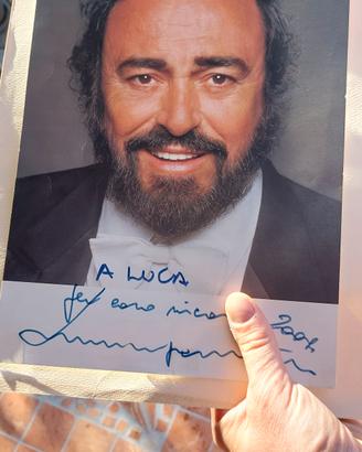 FOTO PAVAROTTI DECCA CON AUTOGRAFO E DEDICA 2004