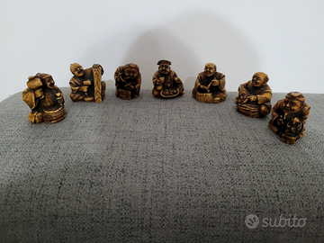 Antico Buddha in legno e Statuine Japan XX secolo