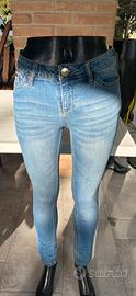 Jeans Donna Skinny Morgan Chiaro con  Strass