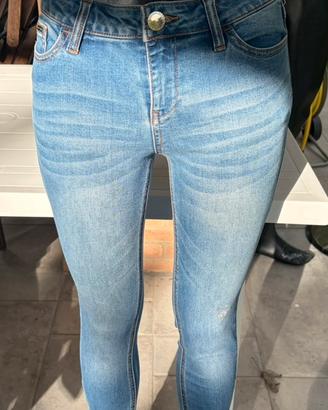 Jeans Donna Skinny Morgan Chiaro con  Strass