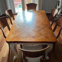 Tavolo a tiro in noce laccato stile provenzale